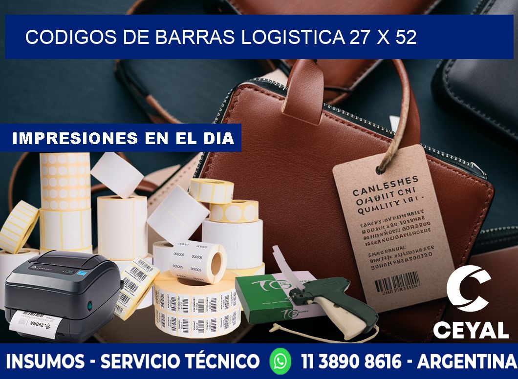 CODIGOS DE BARRAS LOGISTICA 27 x 52