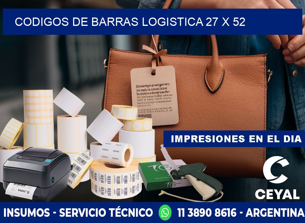 CODIGOS DE BARRAS LOGISTICA 27 x 52