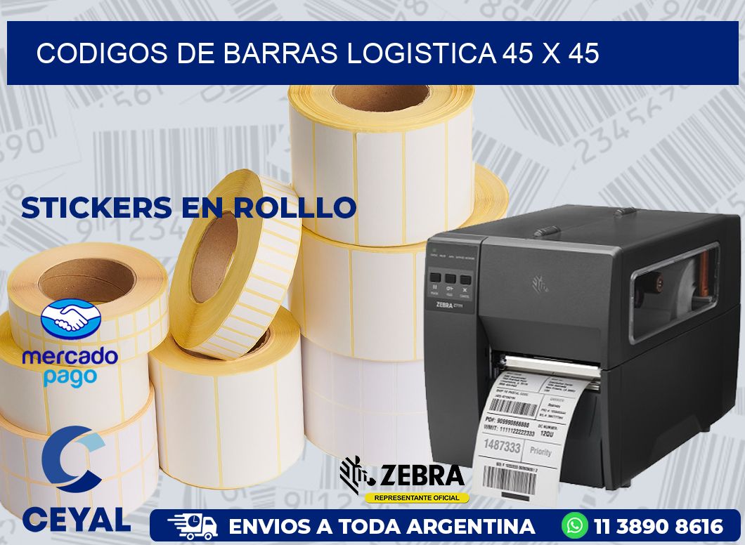 CODIGOS DE BARRAS LOGISTICA 45 x 45