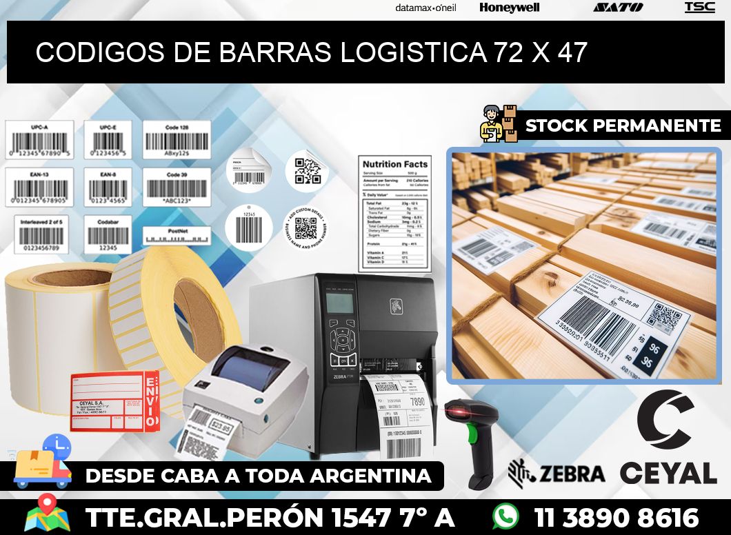 CODIGOS DE BARRAS LOGISTICA 72 x 47