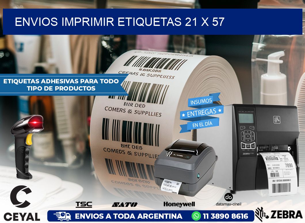 ENVIOS IMPRIMIR ETIQUETAS 21 x 57