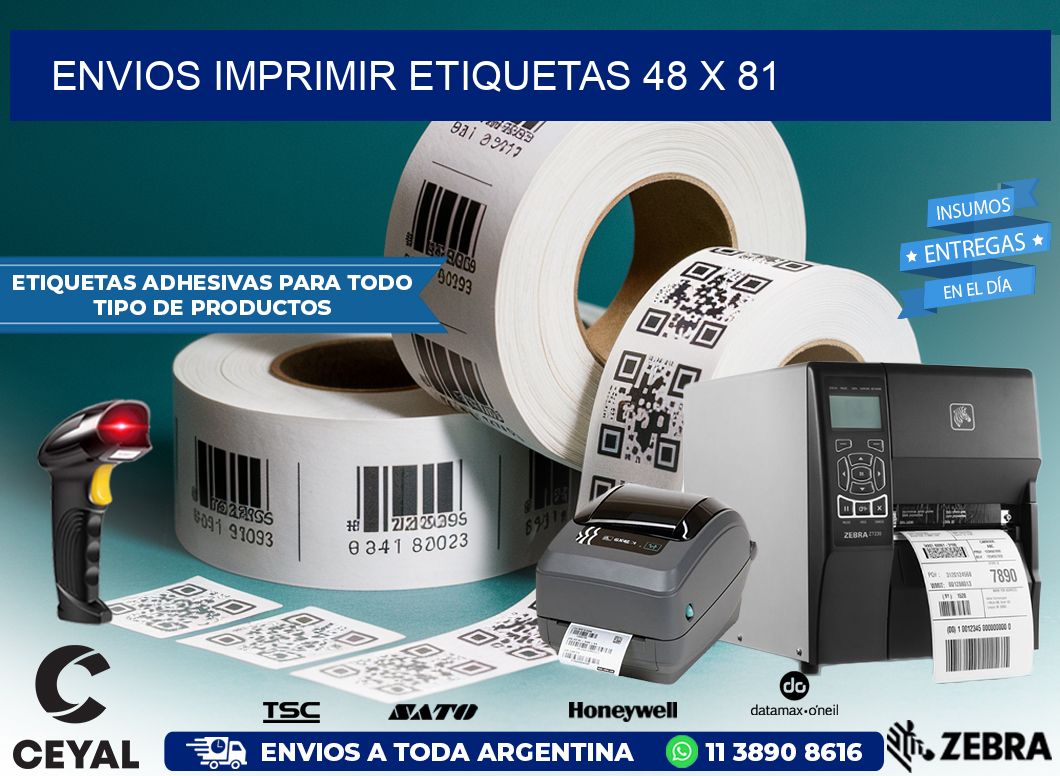 ENVIOS IMPRIMIR ETIQUETAS 48 x 81