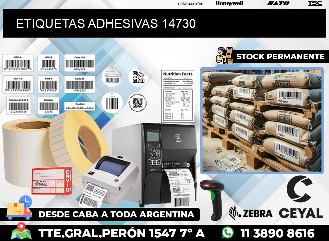ETIQUETAS ADHESIVAS 14730