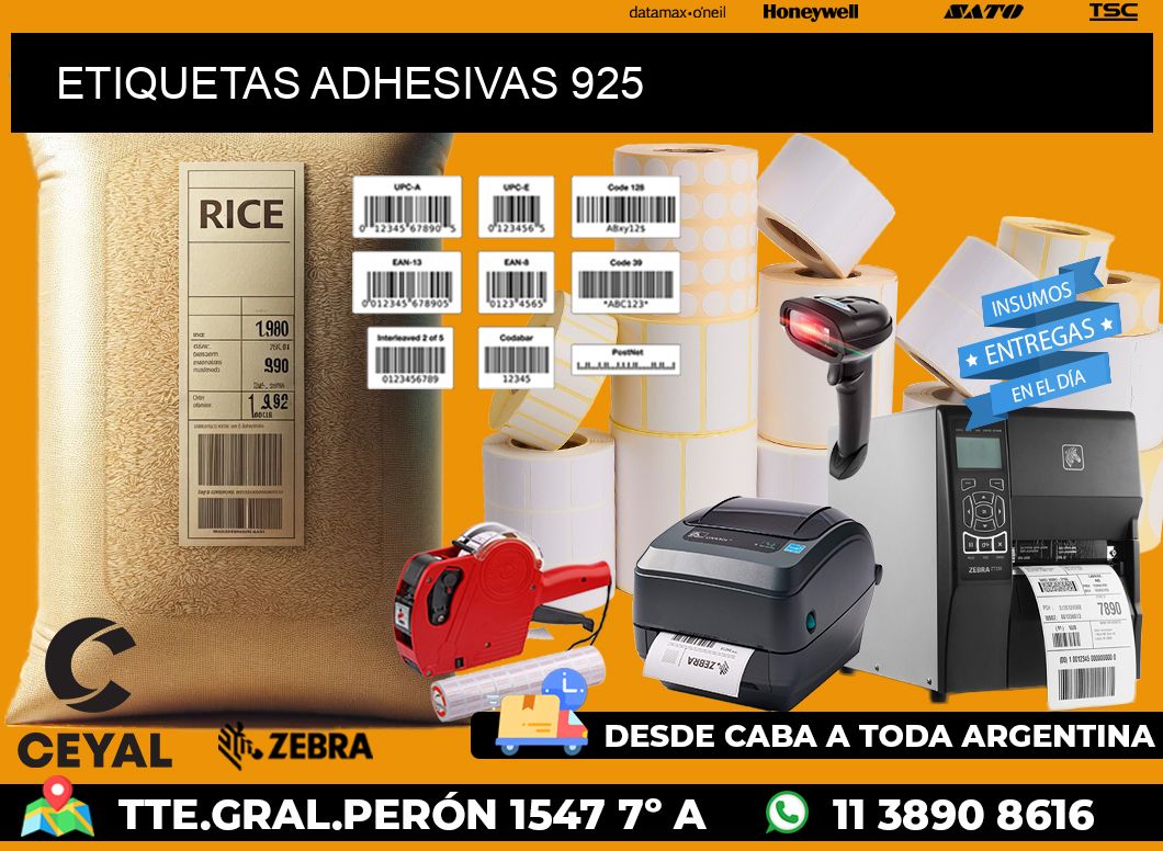 ETIQUETAS ADHESIVAS 925