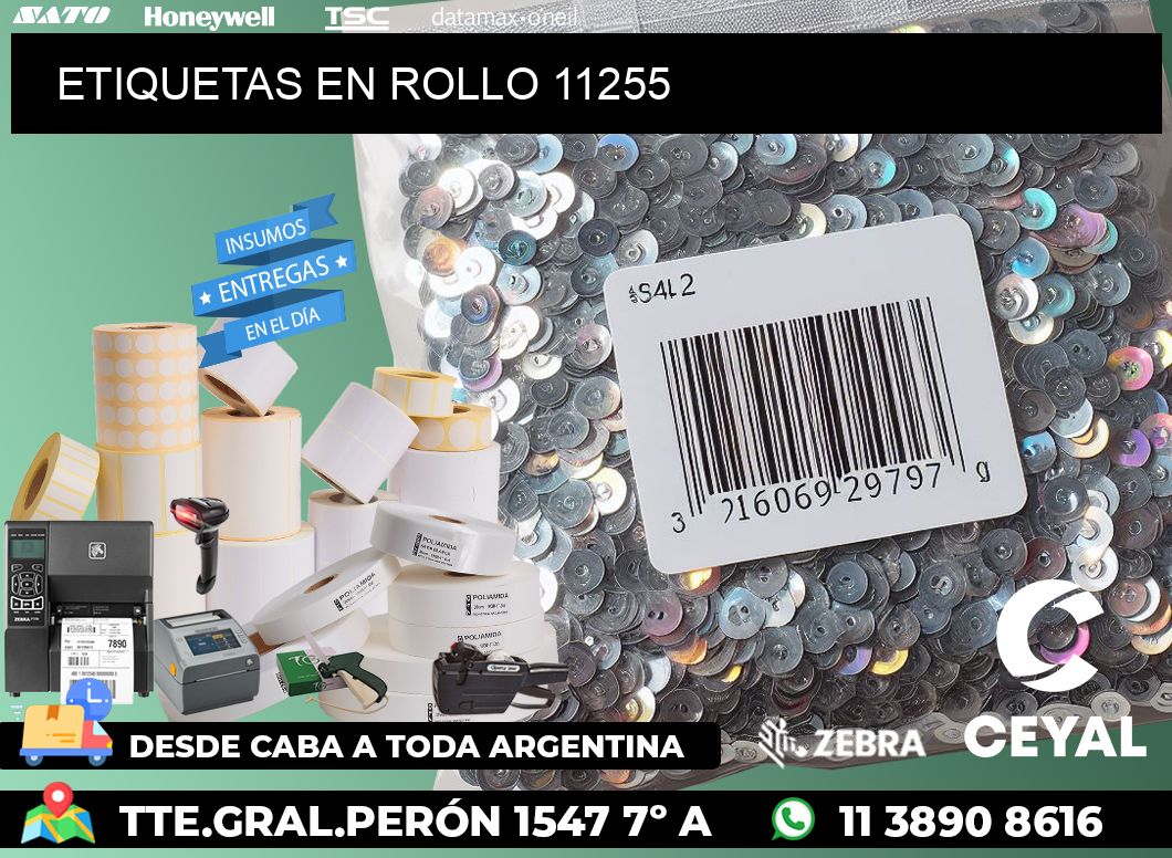 ETIQUETAS EN ROLLO 11255