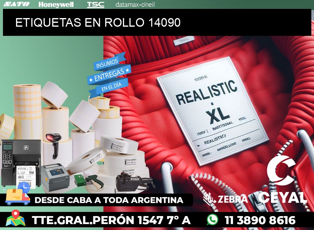 ETIQUETAS EN ROLLO 14090