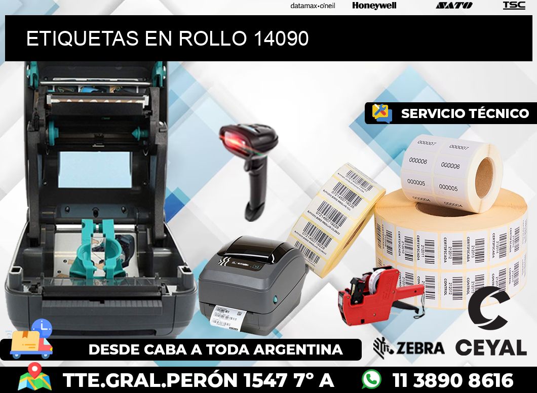 ETIQUETAS EN ROLLO 14090