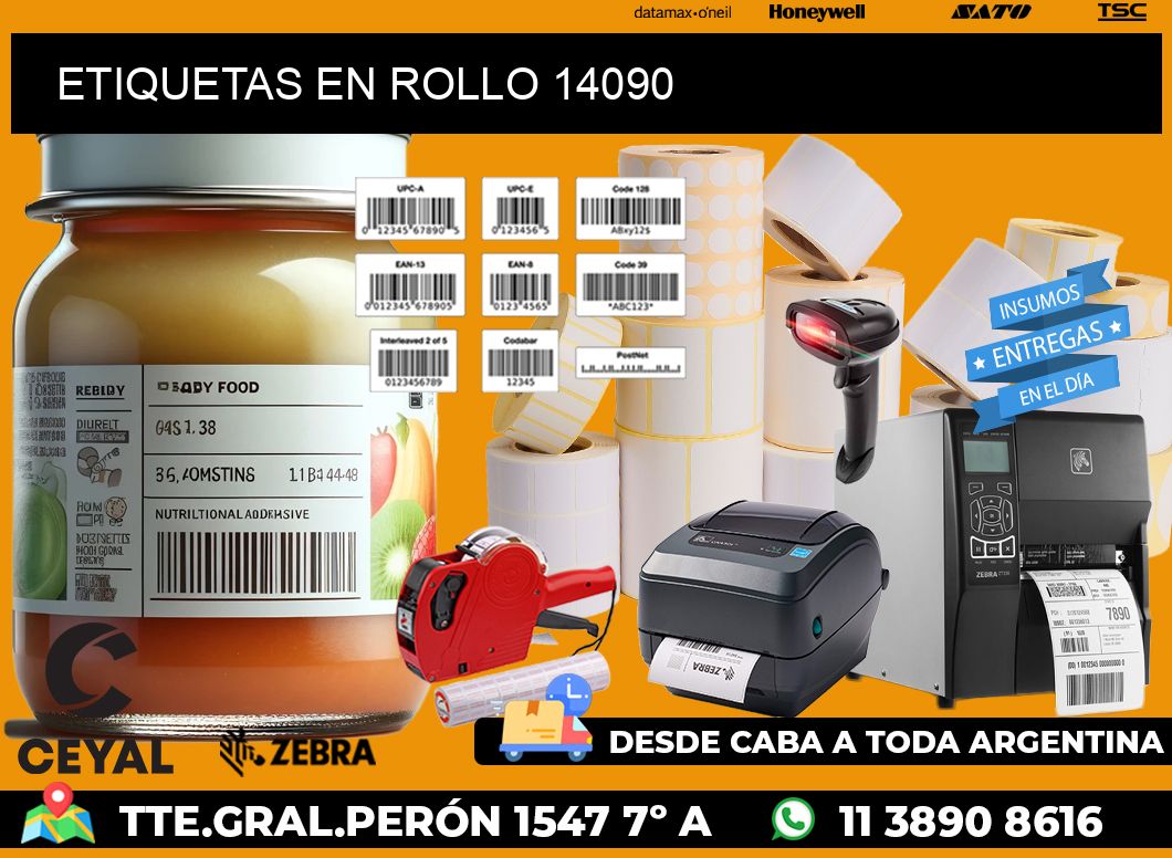 ETIQUETAS EN ROLLO 14090