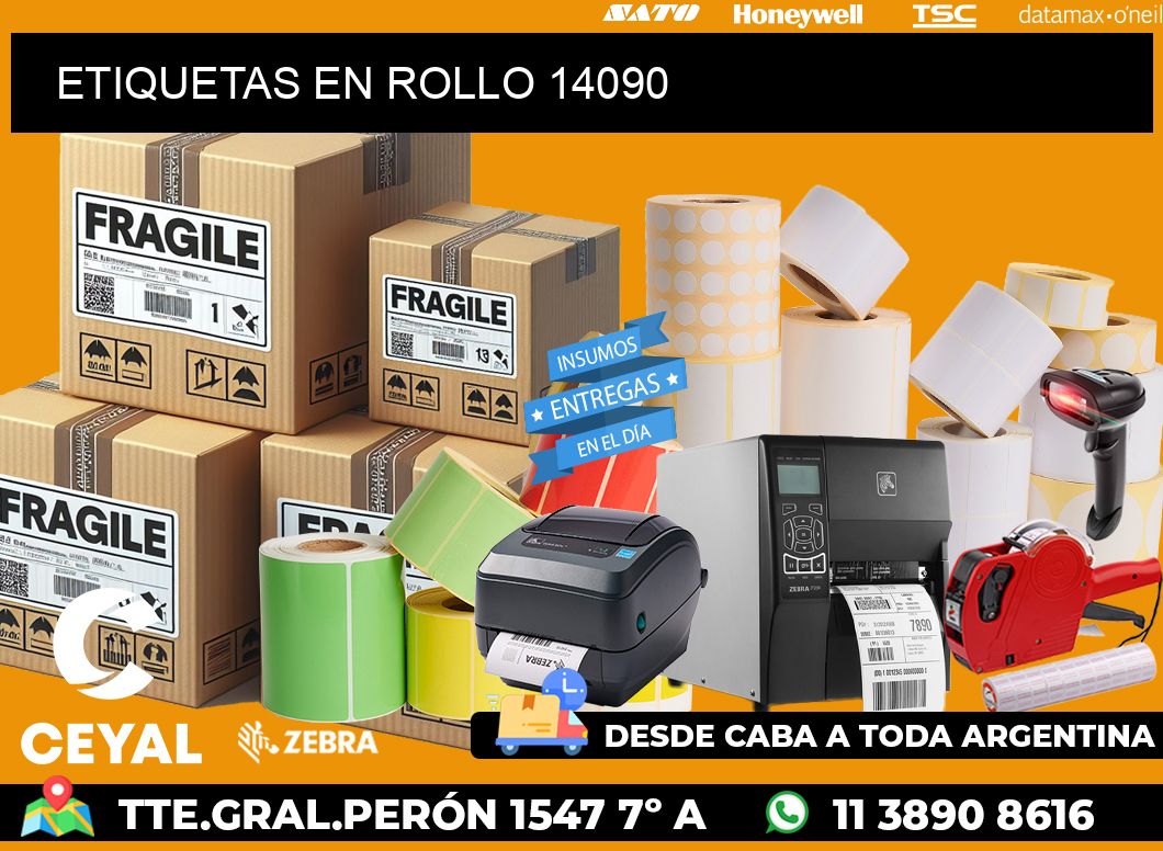 ETIQUETAS EN ROLLO 14090