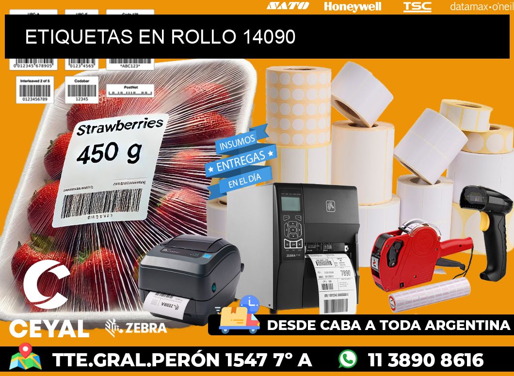 ETIQUETAS EN ROLLO 14090