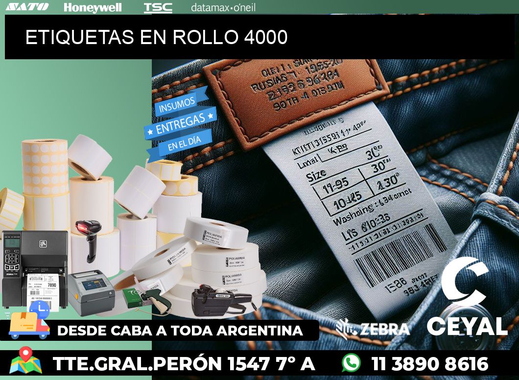 ETIQUETAS EN ROLLO 4000