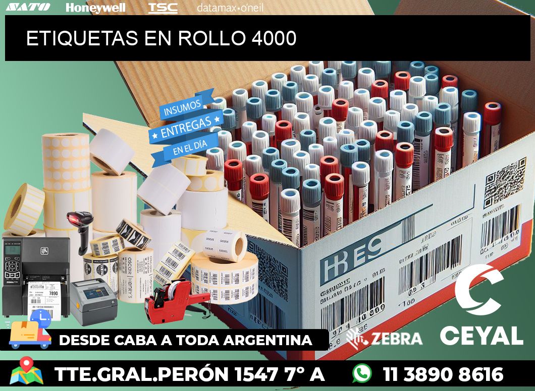 ETIQUETAS EN ROLLO 4000