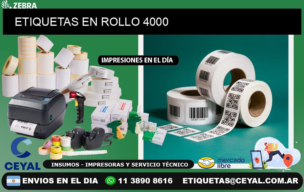 ETIQUETAS EN ROLLO 4000