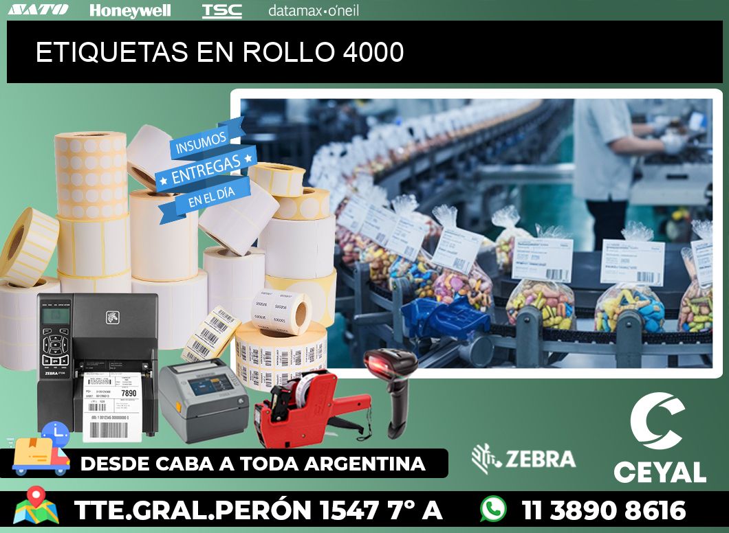 ETIQUETAS EN ROLLO 4000