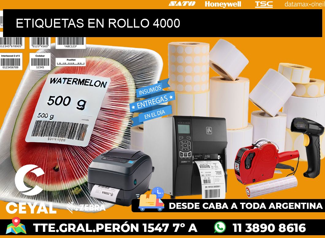 ETIQUETAS EN ROLLO 4000