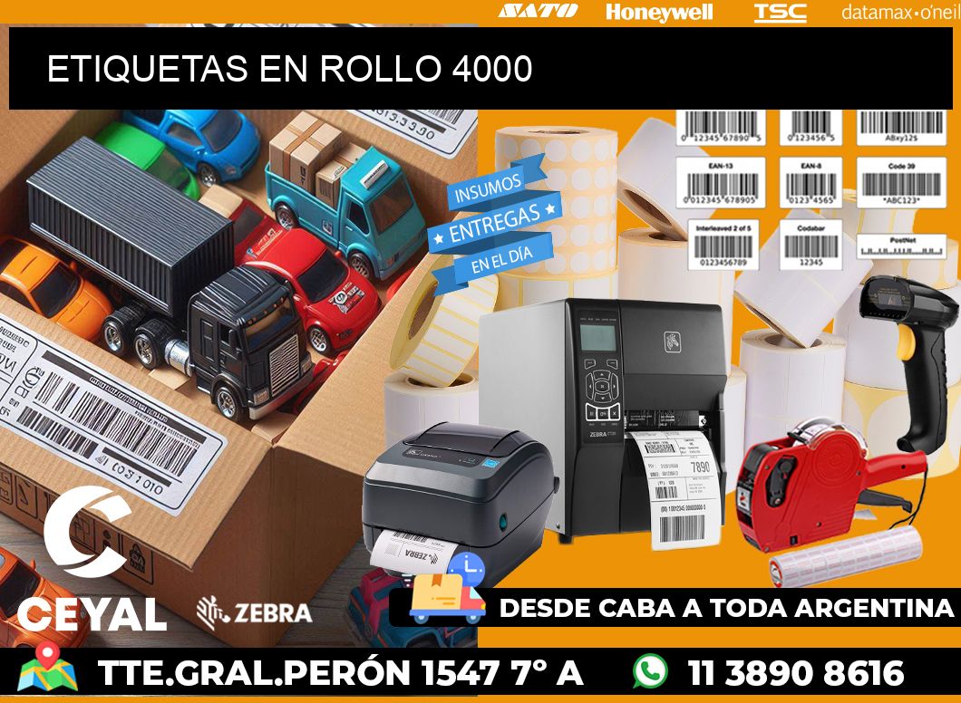 ETIQUETAS EN ROLLO 4000