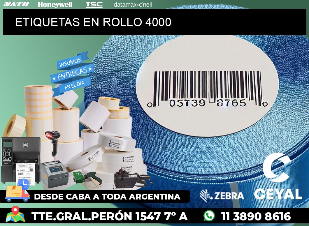 ETIQUETAS EN ROLLO 4000