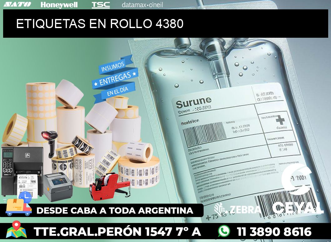 ETIQUETAS EN ROLLO 4380