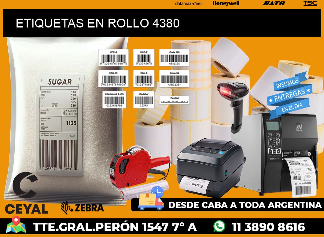 ETIQUETAS EN ROLLO 4380