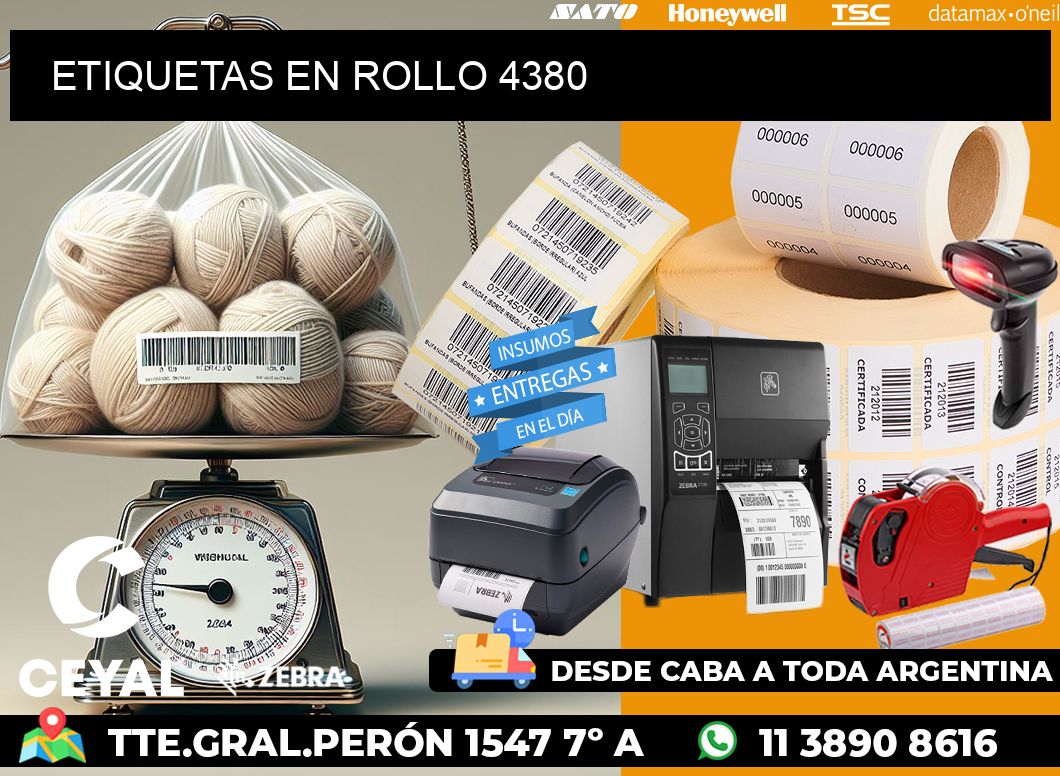 ETIQUETAS EN ROLLO 4380