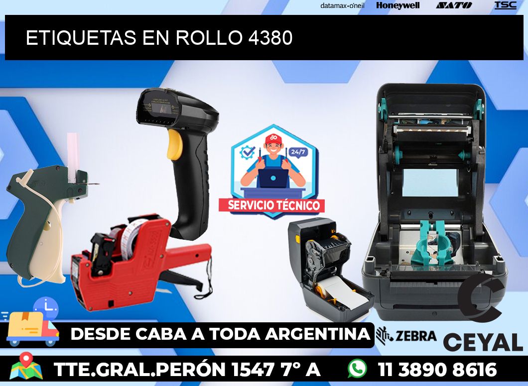 ETIQUETAS EN ROLLO 4380