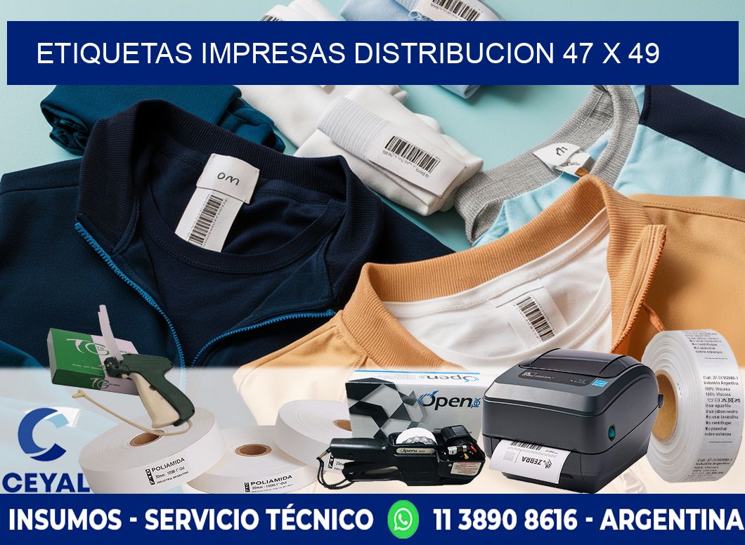 ETIQUETAS IMPRESAS DISTRIBUCION 47 x 49