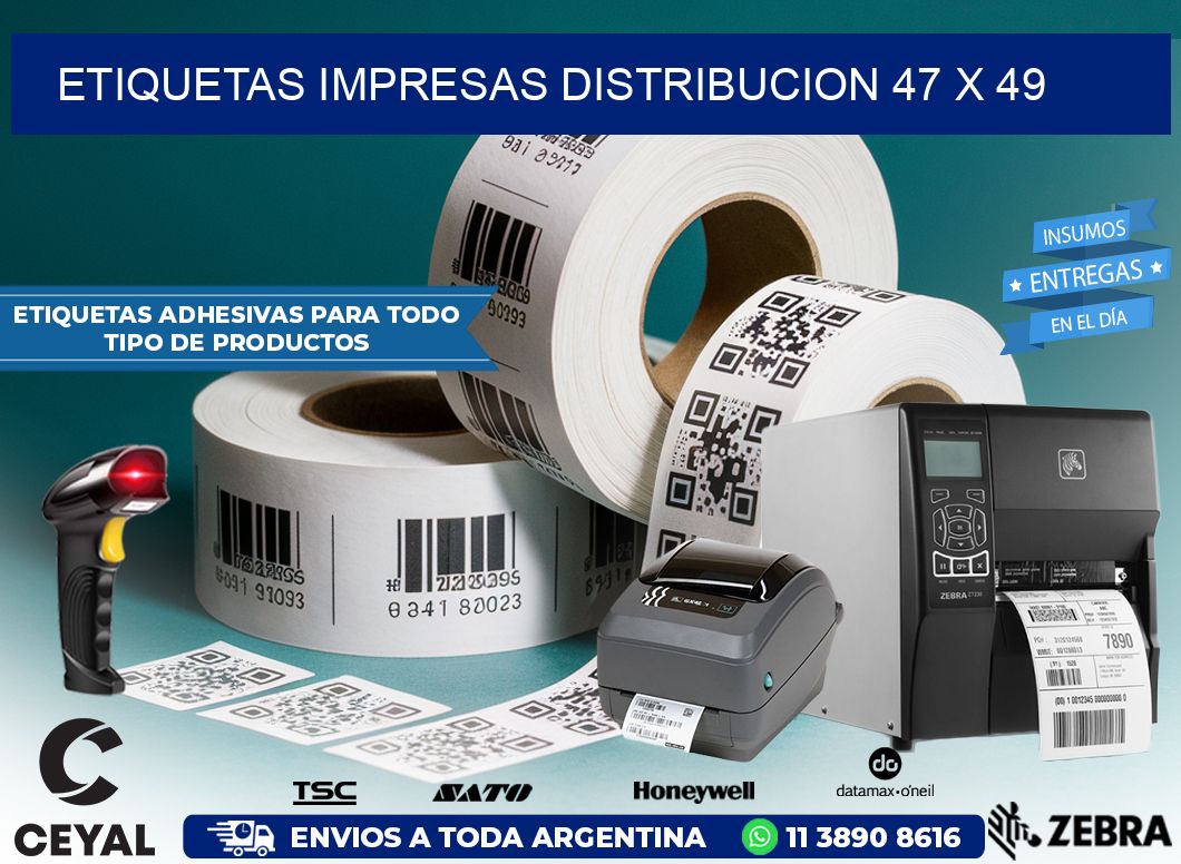 ETIQUETAS IMPRESAS DISTRIBUCION 47 x 49