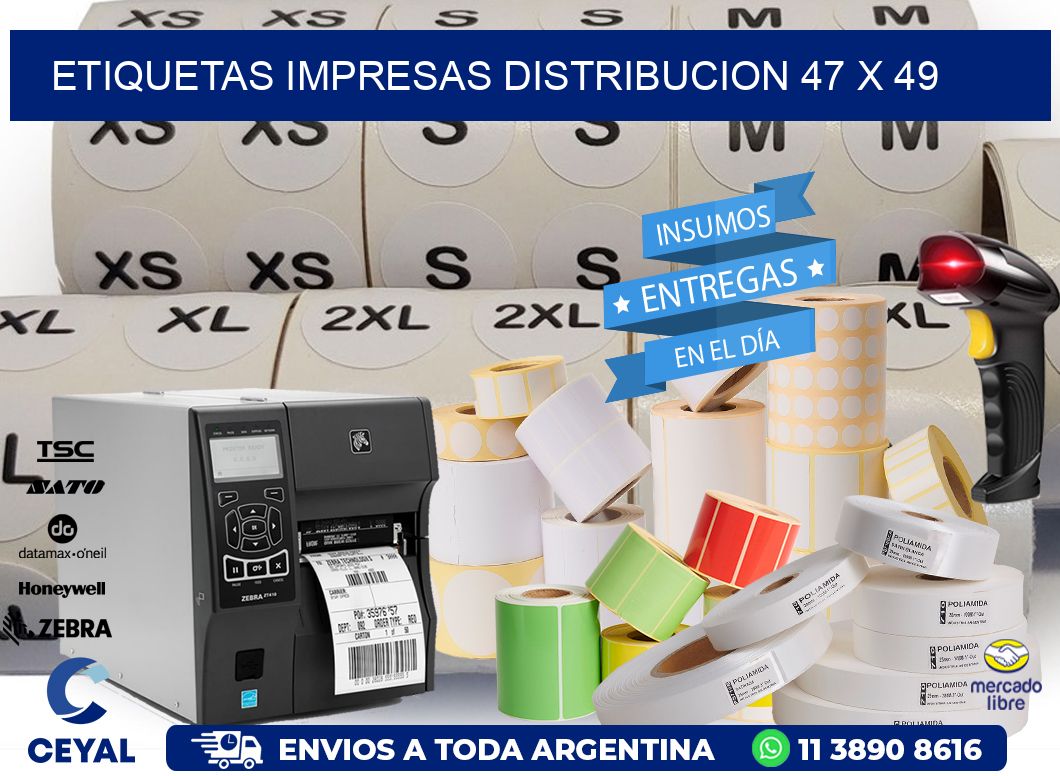 ETIQUETAS IMPRESAS DISTRIBUCION 47 x 49