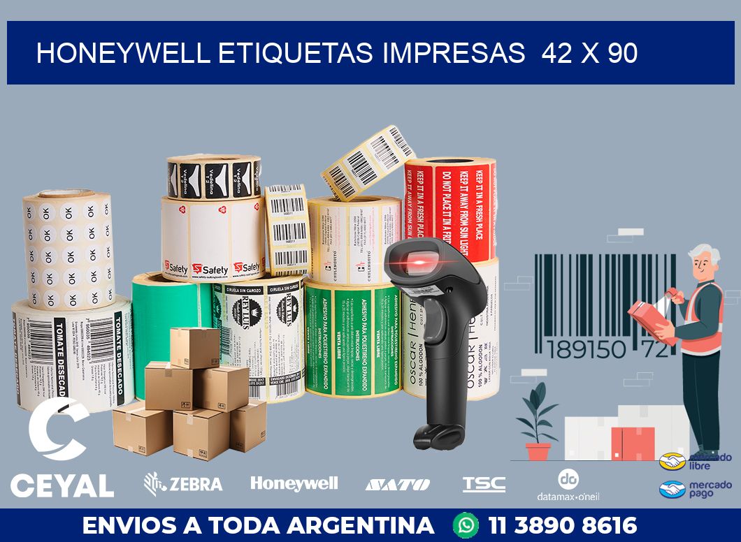 HONEYWELL ETIQUETAS IMPRESAS  42 x 90