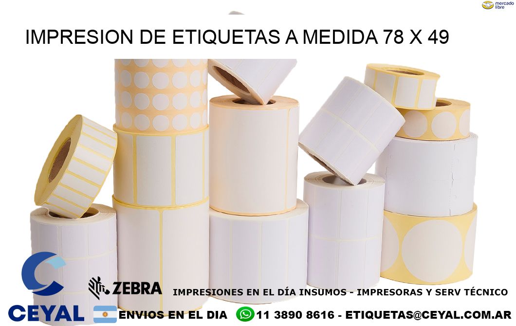 IMPRESION DE ETIQUETAS A MEDIDA 78 x 49