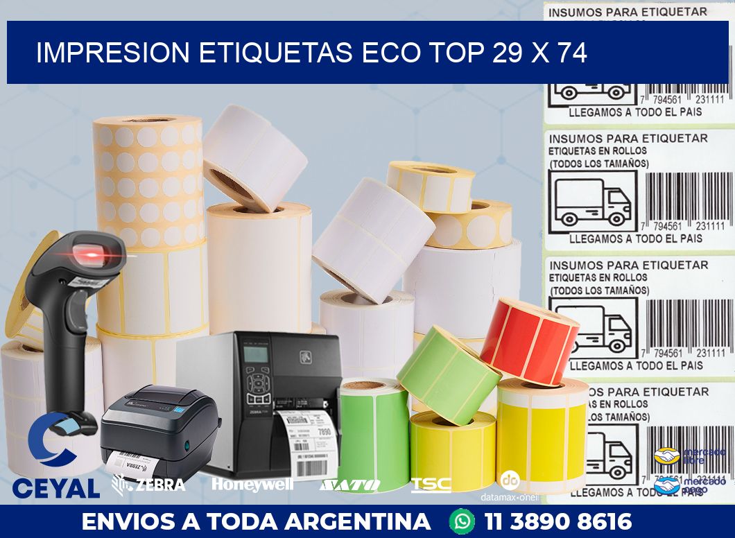 IMPRESION ETIQUETAS ECO TOP 29 x 74