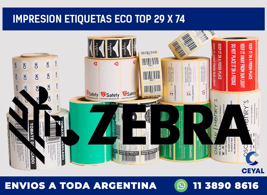 IMPRESION ETIQUETAS ECO TOP 29 x 74