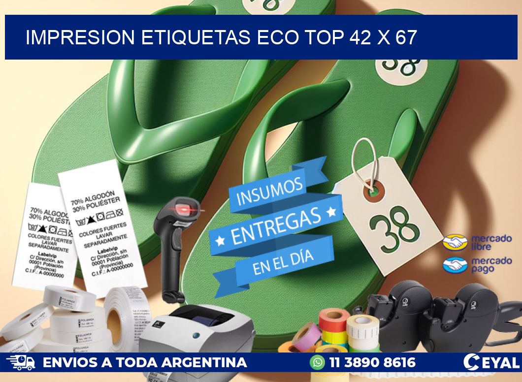 IMPRESION ETIQUETAS ECO TOP 42 x 67