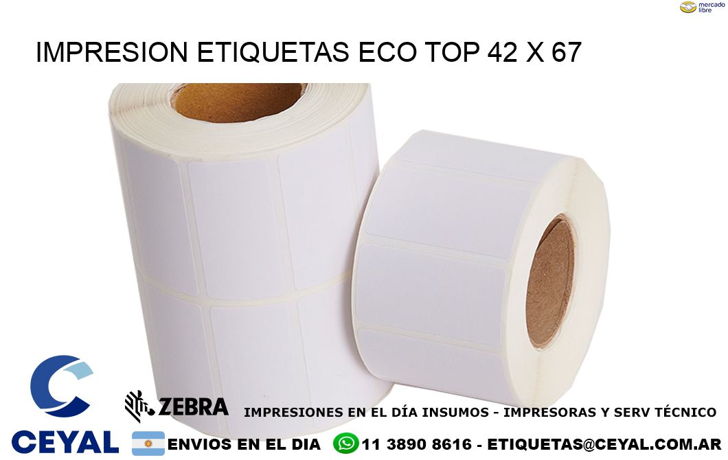 IMPRESION ETIQUETAS ECO TOP 42 x 67