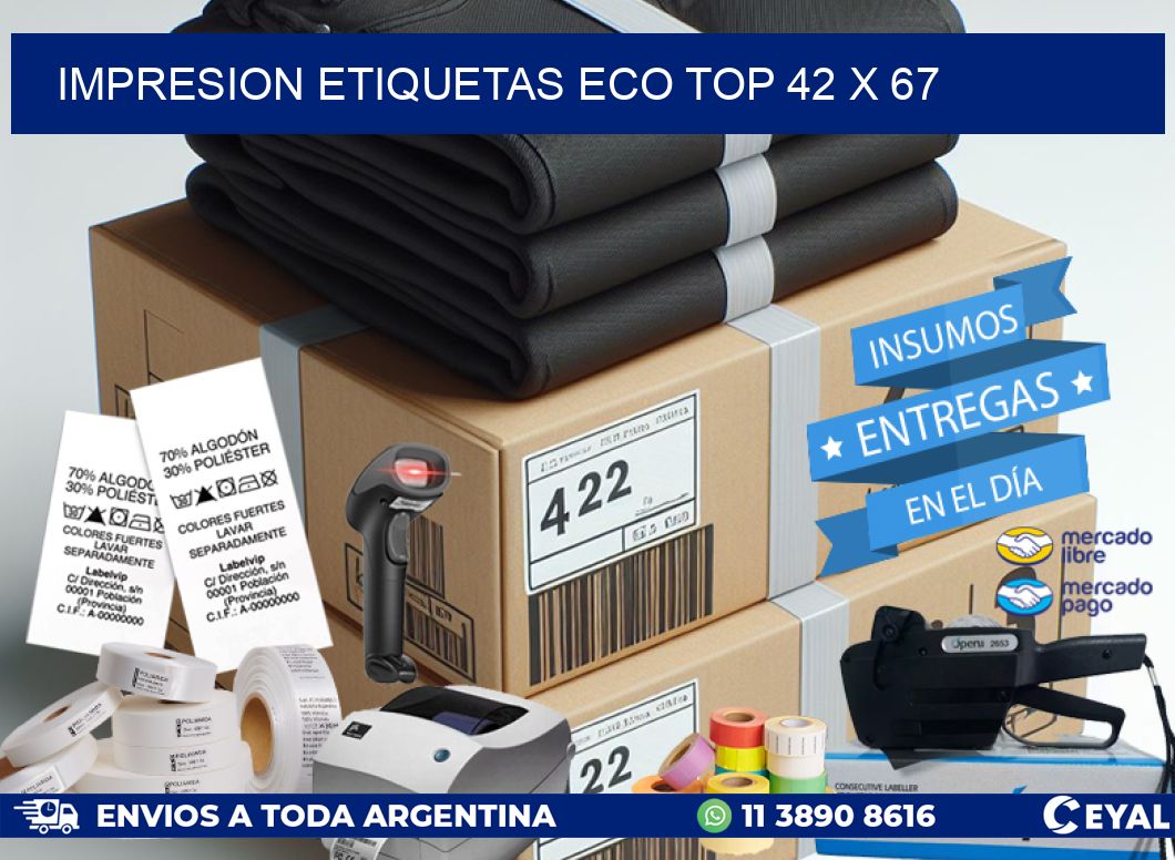 IMPRESION ETIQUETAS ECO TOP 42 x 67