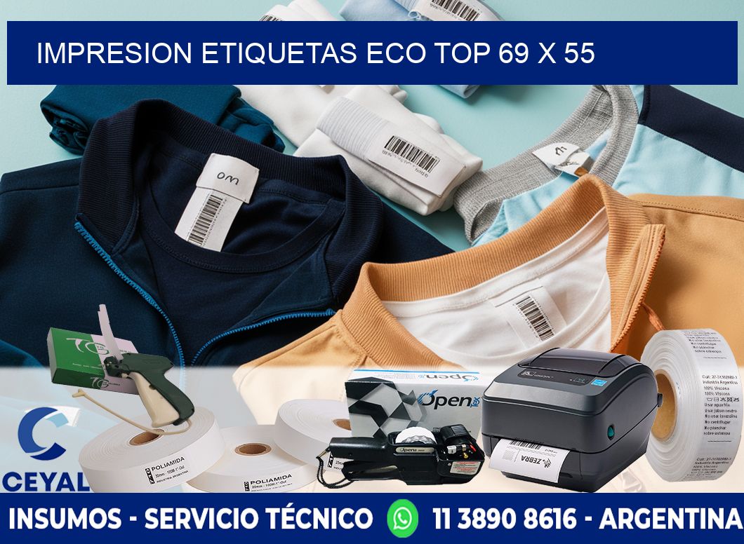 IMPRESION ETIQUETAS ECO TOP 69 x 55