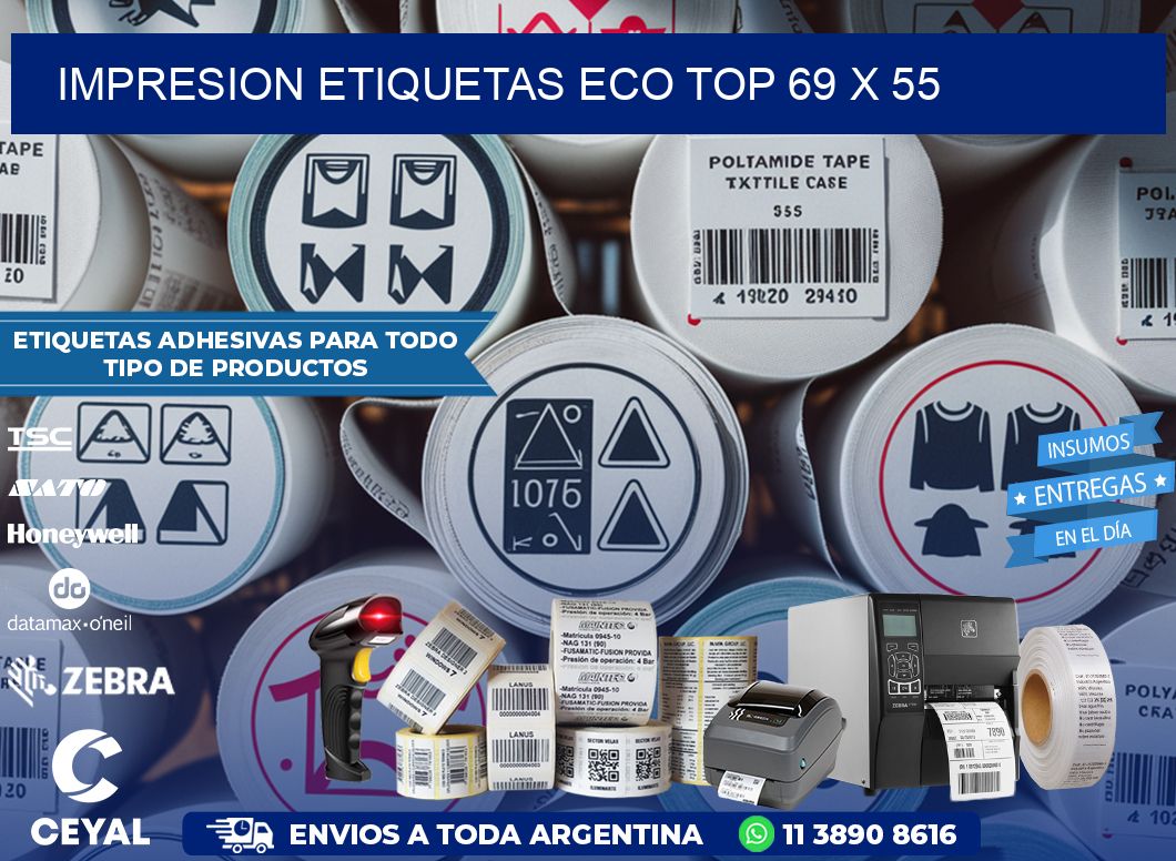 IMPRESION ETIQUETAS ECO TOP 69 x 55