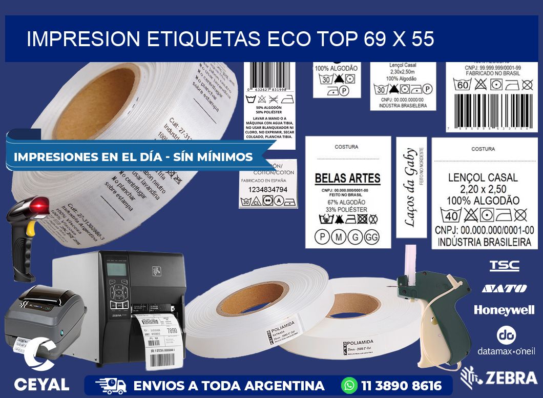 IMPRESION ETIQUETAS ECO TOP 69 x 55