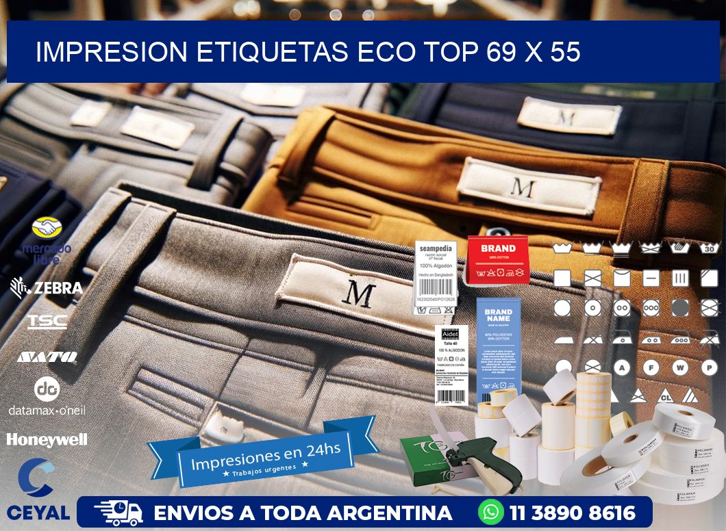 IMPRESION ETIQUETAS ECO TOP 69 x 55