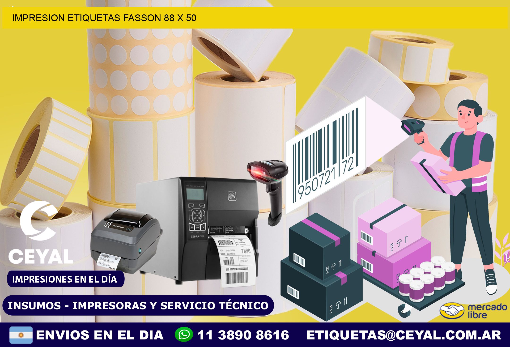 IMPRESION ETIQUETAS FASSON 88 x 50