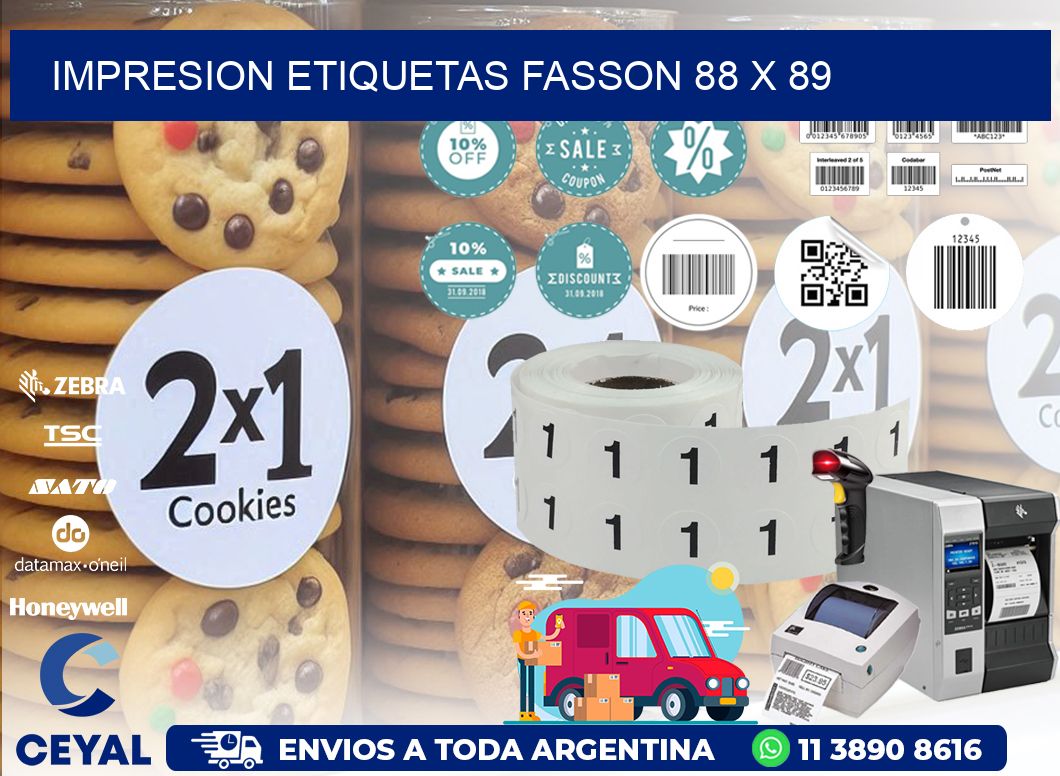 IMPRESION ETIQUETAS FASSON 88 x 89