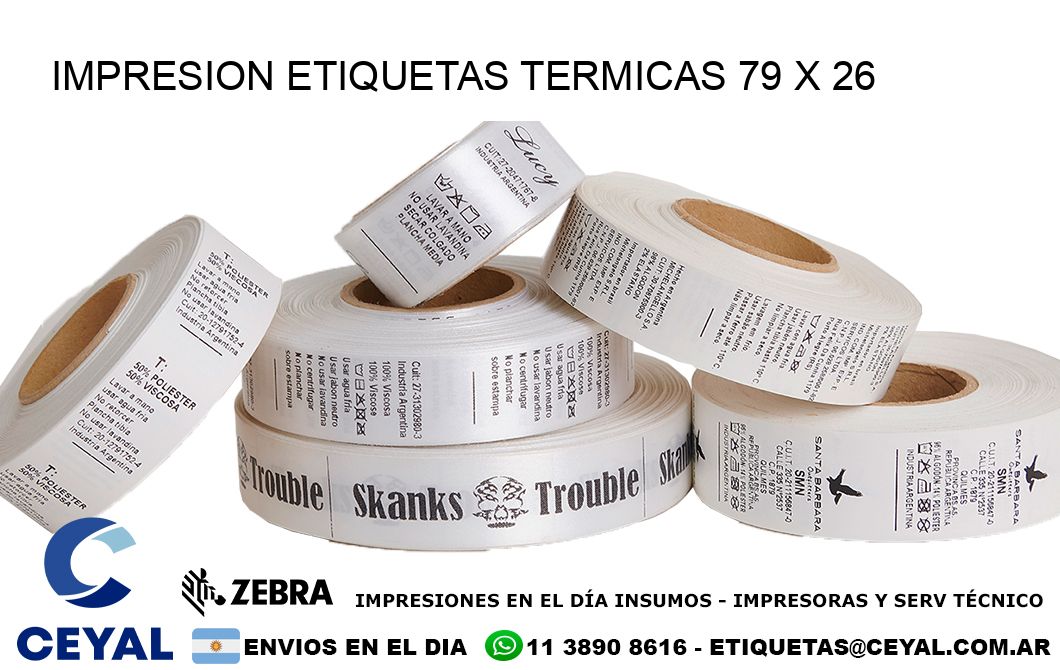 IMPRESION ETIQUETAS TERMICAS 79 x 26