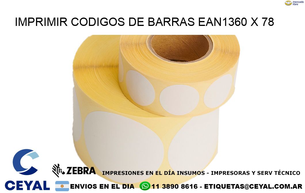 IMPRIMIR CODIGOS DE BARRAS EAN1360 x 78