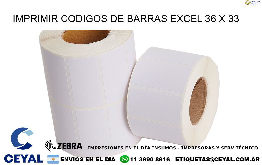 IMPRIMIR CODIGOS DE BARRAS EXCEL 36 x 33