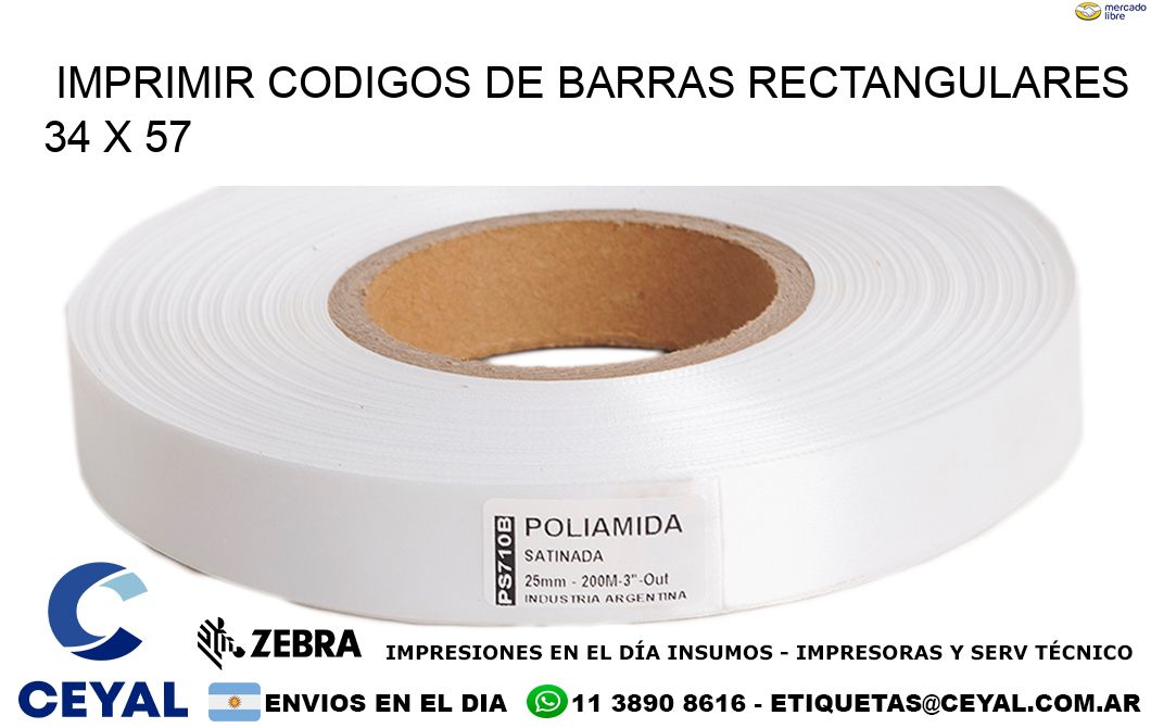 IMPRIMIR CODIGOS DE BARRAS RECTANGULARES 34 x 57