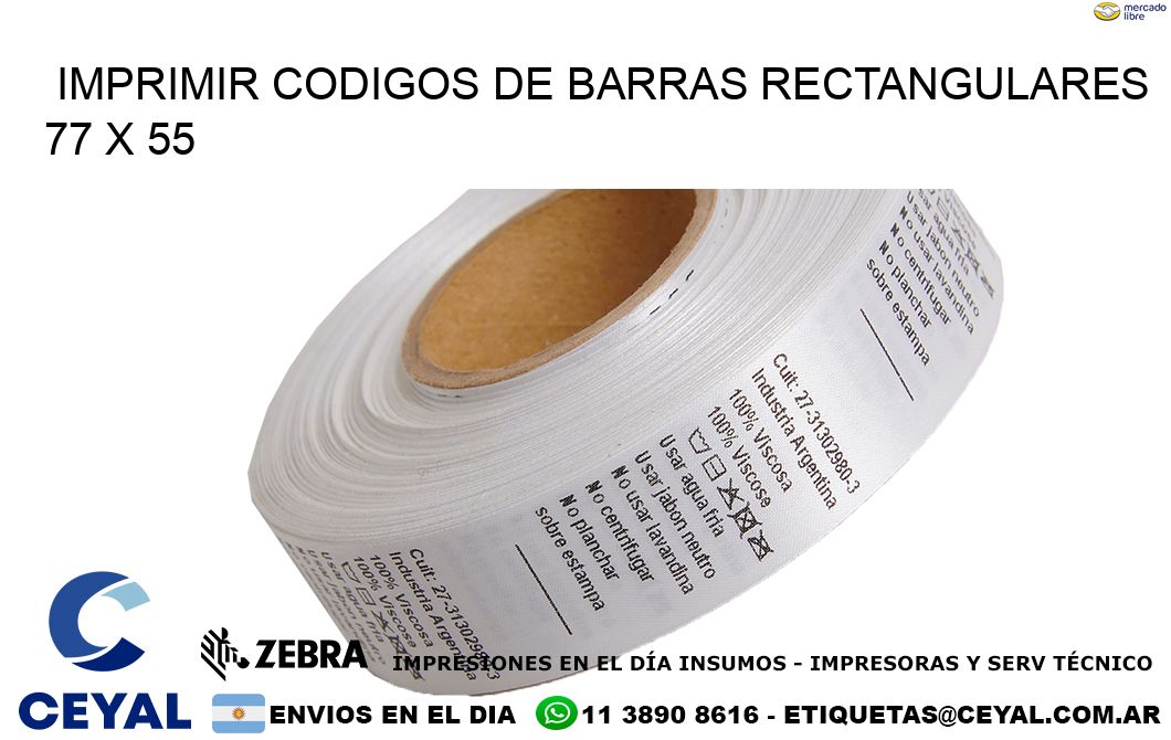 IMPRIMIR CODIGOS DE BARRAS RECTANGULARES 77 x 55