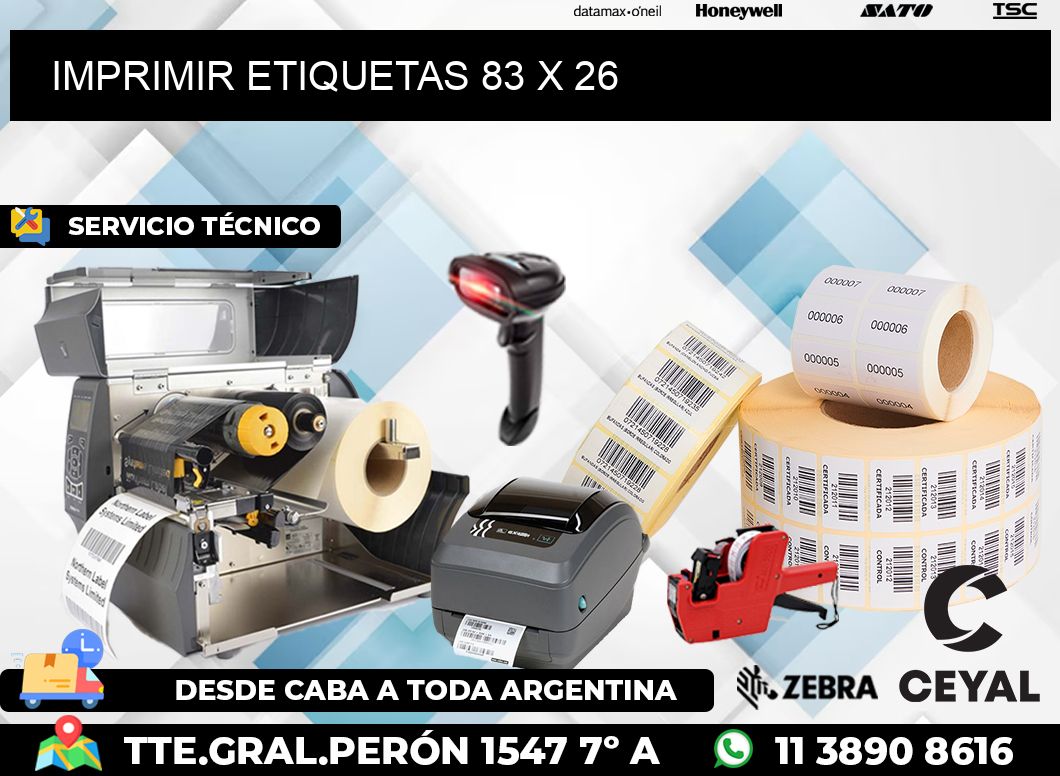 IMPRIMIR ETIQUETAS 83 x 26