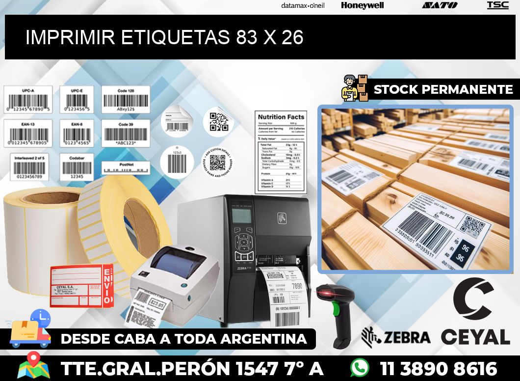 IMPRIMIR ETIQUETAS 83 x 26