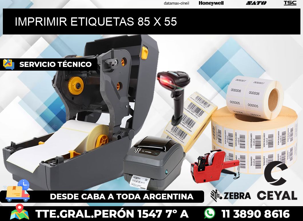 IMPRIMIR ETIQUETAS 85 x 55