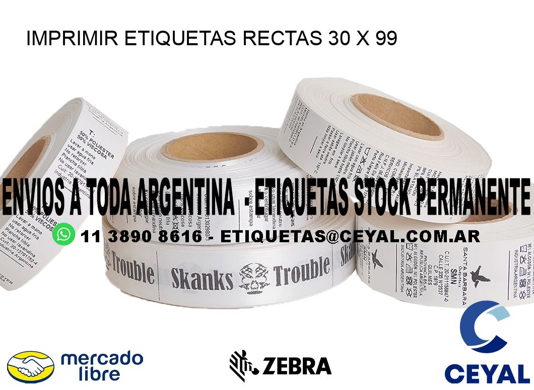 IMPRIMIR ETIQUETAS RECTAS 30 x 99